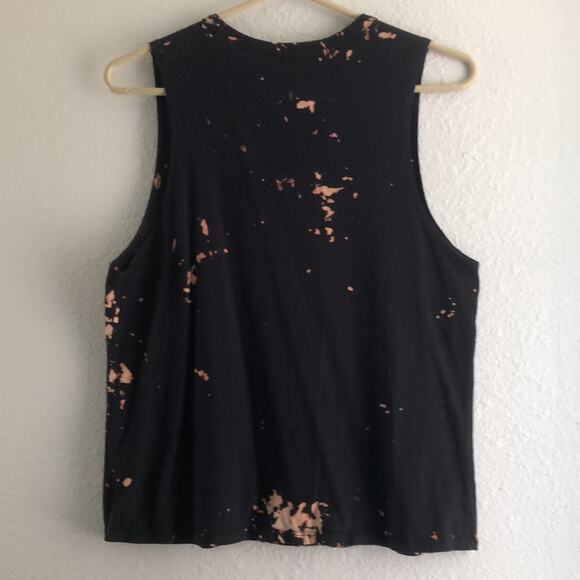 VINTAGE Black & Metallic Muscle Shirt Tank Keyhole ROCK BAND Z M - Picture 6 of 6